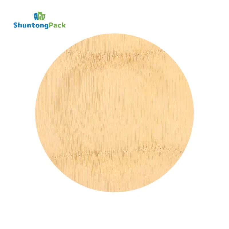 7” Round Bamboo Plates