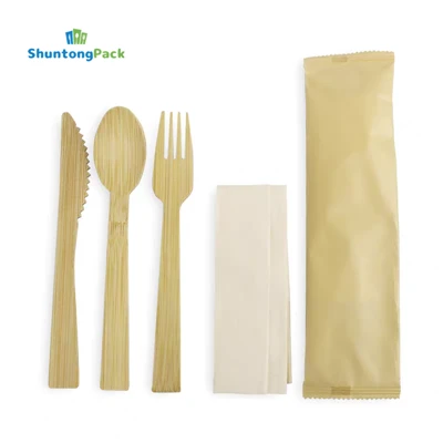 Natural Bamboo Disposable Cutlery Set