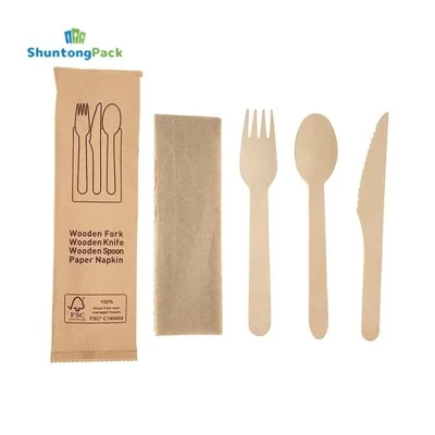 Paper Packing Wooden Cutlery Set